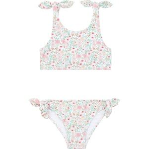 Minnow Emerald Floral Print Tie Knot Bikini Toddler Size 2T